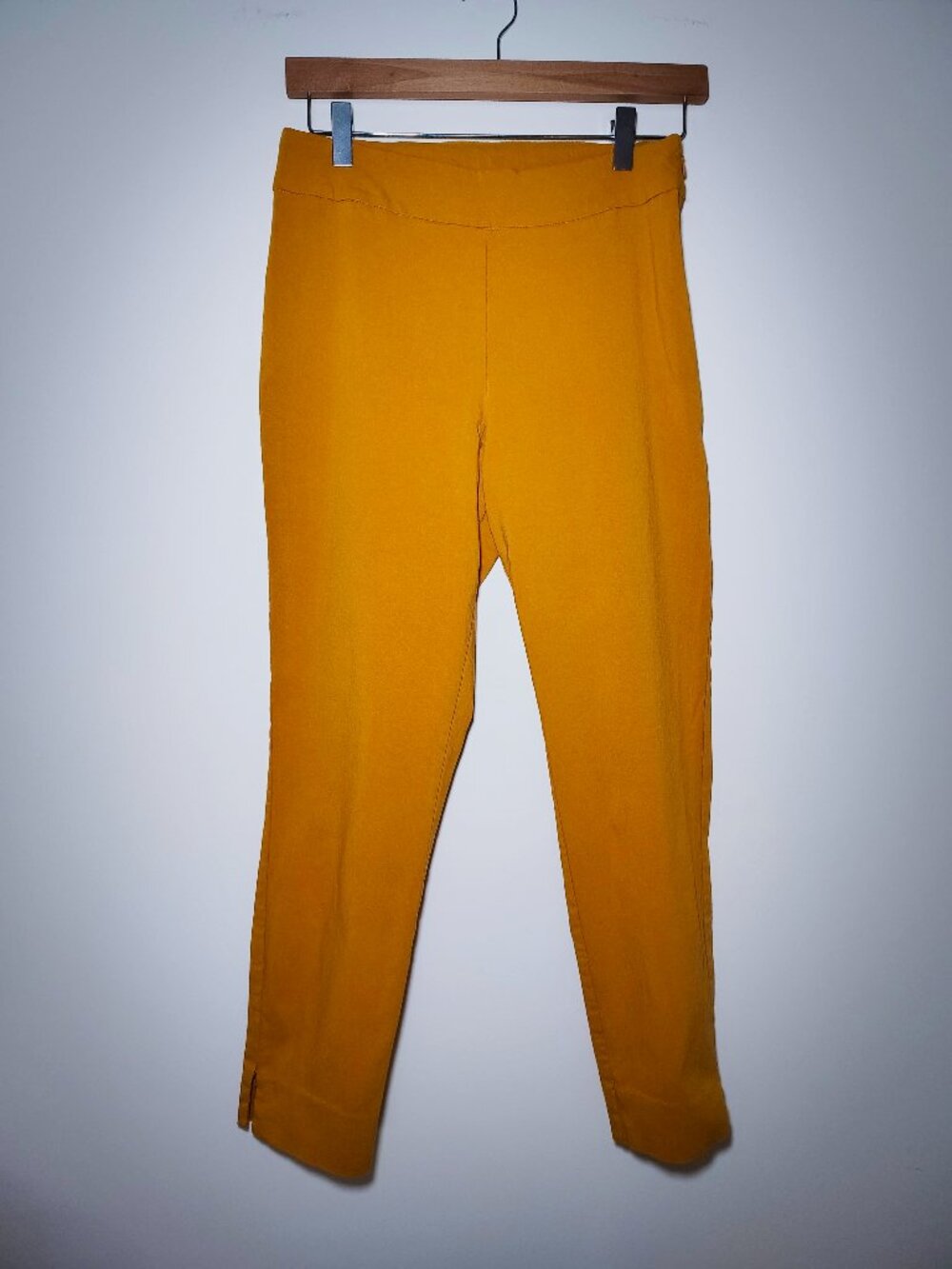 Time and Tru Mustard Yellow Ponte Knit Pull-On Pants Size 12